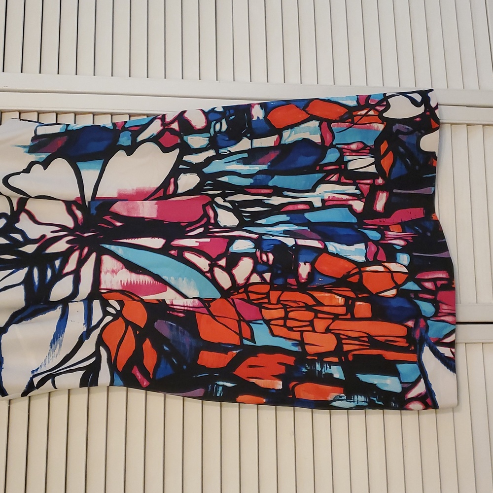 AGB Stained Glass Look Colorful Artsy Sleeveless Sheath Dress, Size 12 - Picture 3 of 9